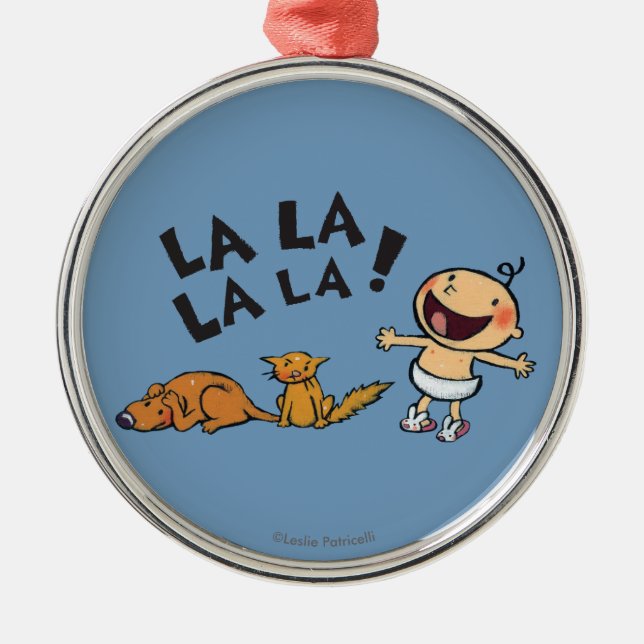 Adorno Metálico Leslie Patricelli canta bebé con panecillos (Frente)