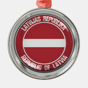 Adorno Metálico Letonia redonda Emblema