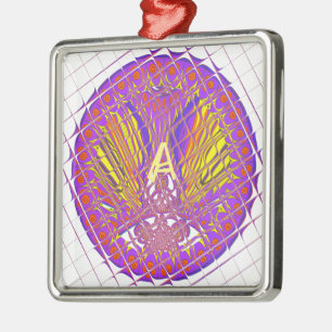Adorno Metálico Letra A, diseño de texto con logotipo colorido