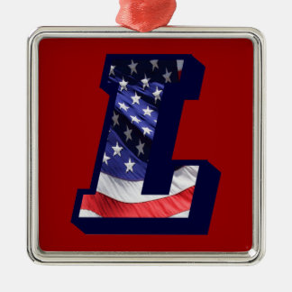 Adorno Metálico Letra americana de la bandera "L"