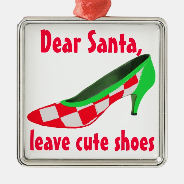 Adorno Metálico Letra cute Shoes to Santa Clause (Frente)