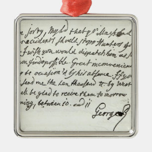 Adorno Metálico Letra de George II al duque de Newcastle