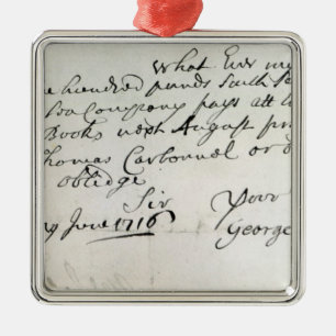 Adorno Metálico Letra escrita por Handel, junio de 1716