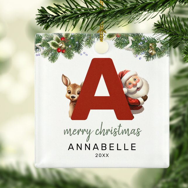 Adorno Metálico Letra infantil a monograma árbol de Navidad (Subido por el creador)