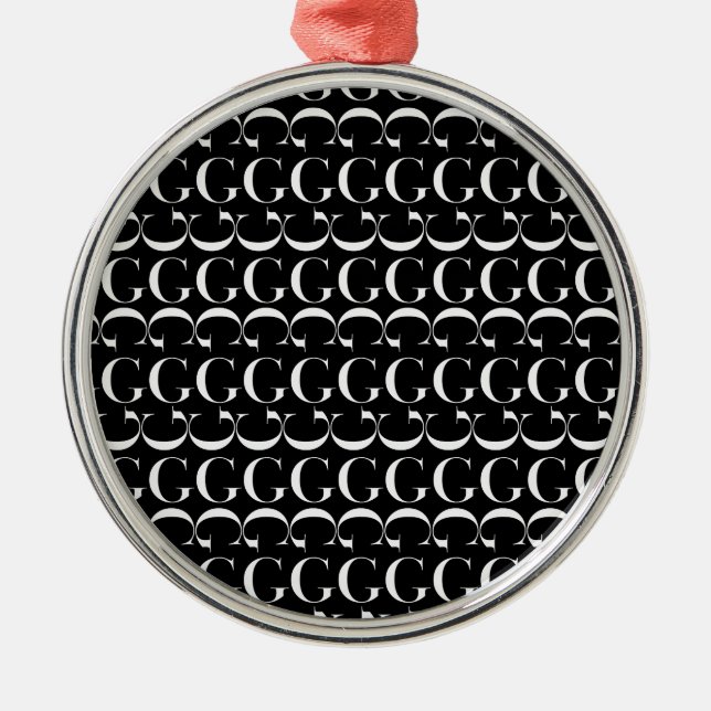 Adorno Metálico Letra inicial monograma G (Frente)