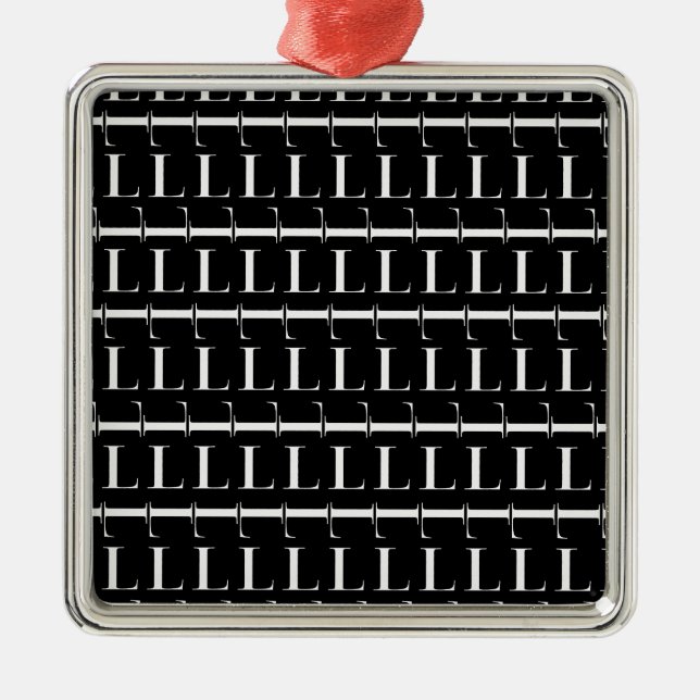 Adorno Metálico Letra inicial monograma L (Frente)