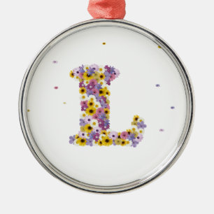 Adorno Metálico Letra L de las flores