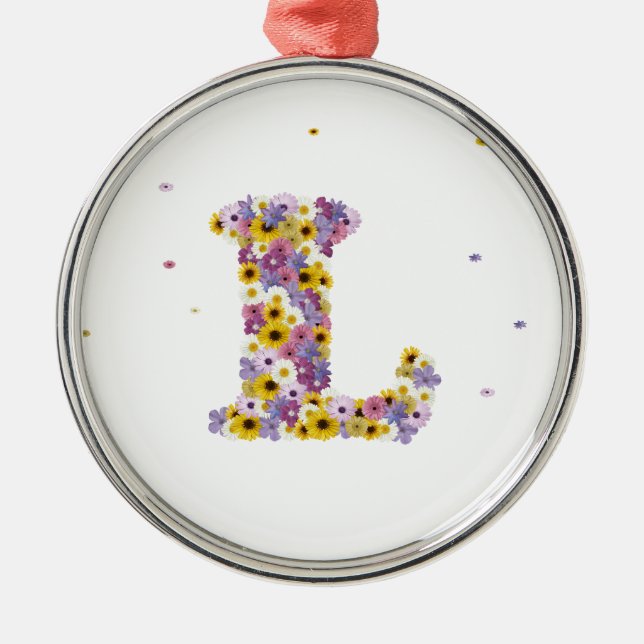 Adorno Metálico Letra L de las flores (Frente)