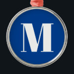 Adorno Metálico Letra profunda azul inicial monograma moderno esti<br><div class="desc">¿Desea poseer un producto con las iniciales de su nombre? Es muy sencillo,  estético y atractivo.</div>