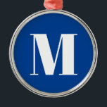 Adorno Metálico Letra profunda azul inicial monograma moderno esti<br><div class="desc">¿Desea poseer un producto con las iniciales de su nombre? Es muy sencillo,  estético y atractivo.</div>