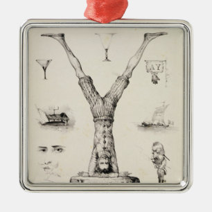 Adorno Metálico Letra Y de una cartilla del alfabeto