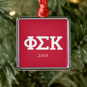 Adorno Metálico Letras de Phi Sigma Kappa