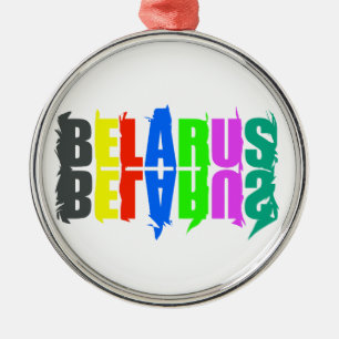 Adorno Metálico Letras Felices Coloridas de Bielorrusia