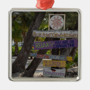 Adorno Metálico Letrero Rum Point Grand Cayman