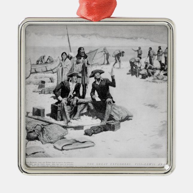Adorno Metálico Lewis y Clark en la boca de Columbia (Frente)