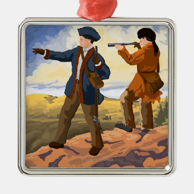 Adorno Metálico Lewis y Clark que exploran el oeste (Frente)