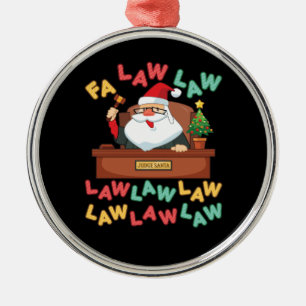Adorno Metálico Ley Fa Law Funny Abogado Santa Juez Navidades