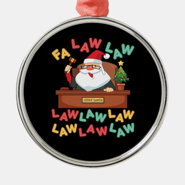 Adorno Metálico Ley Fa Law Funny Abogado Santa Juez Navidades (Frente)