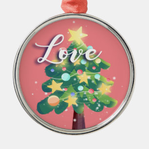 Adorno Metálico Leyenda de amor Carton Árbol de Navidad Rosa