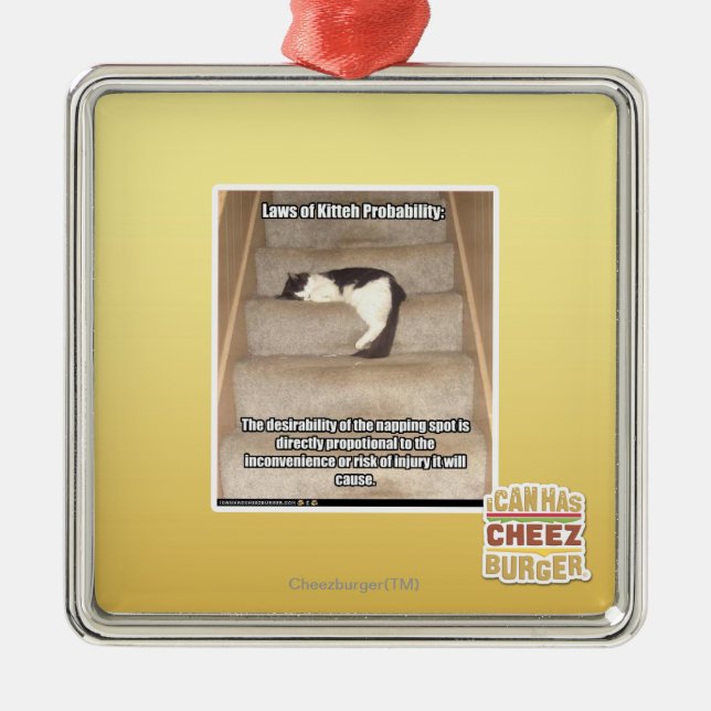 Adorno Metálico Leyes de la probabilidad de Kitteh (Frente)