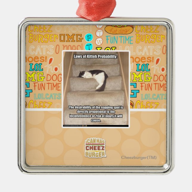 Adorno Metálico Leyes de la probabilidad de Kitteh (Frente)