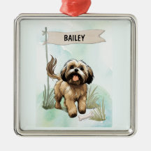 Lhasa Apso Acuarela Perro Personalizado