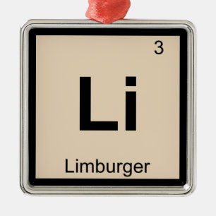 Adorno Metálico Li - Tabla Periódica Química del Queso Limburger