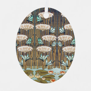 Adorno Metálico Libélulas Nenúfares Arte Nouveau Pantanoso