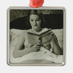 Adorno Metálico Libro de lectura de la mujer