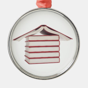 Adorno Metálico Libros en forma de casa