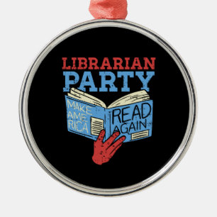Adorno Metálico Libros - Regalo de fiesta del bibliotecario amante