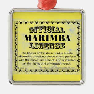Adorno Metálico Licencia de Marimba
