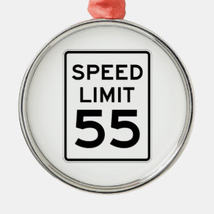 Adorno Metálico Límite de velocidad Rótulo de 55 MPH