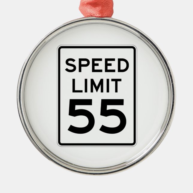 Adorno Metálico Límite de velocidad Rótulo de 55 MPH (Frente)