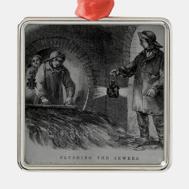 Adorno Metálico Limpiar las alcantarillas con un chorro de agua (Frente)