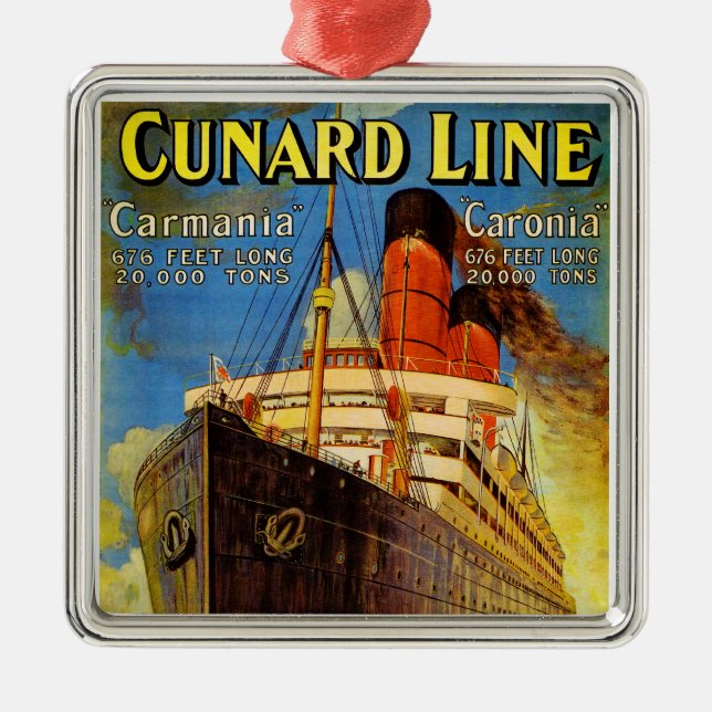 Adorno Metálico Línea ~ Carmania y Caronia de Cunard (Frente)