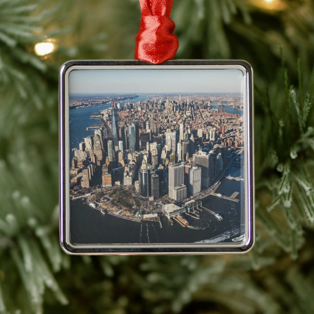 Adorno Metálico Línea costera | Manhattan, Nueva York (Árbol)
