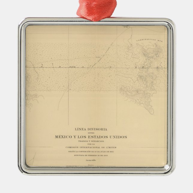 Adorno Metálico Linea Divisoria Entre México 3 (Frente)