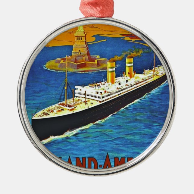 Adorno Metálico Línea poster de Holanda América del viaje del (Frente)