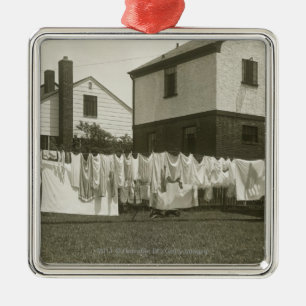 Adorno Metálico Línea que se lava fuera de casas