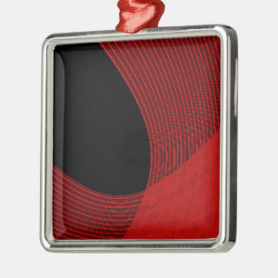 Adorno Metálico Líneas modernas rojo y negro