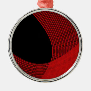 Adorno Metálico Líneas modernas rojo y negro