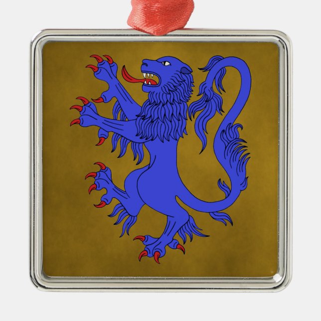 Adorno Metálico Lion Rampant Azure (Frente)