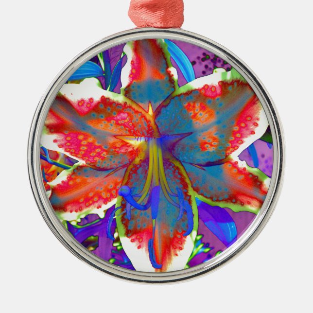 Adorno Metálico Lirio retro (Frente)