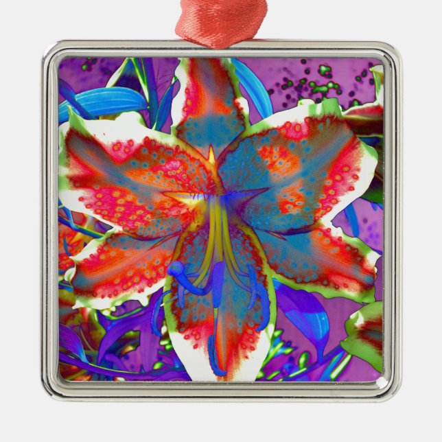 Adorno Metálico Lirio retro (Frente)