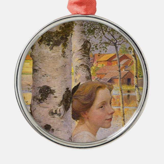 Adorno Metálico Lisbeth en el Birch Grove (bella joven Chica) (Frente)