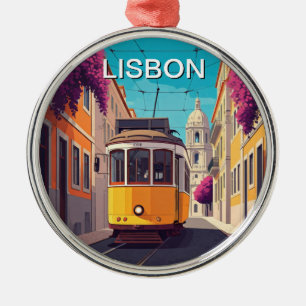 Adorno Metálico Lisboa Portugal Tramo amarillo Estilo romántico an