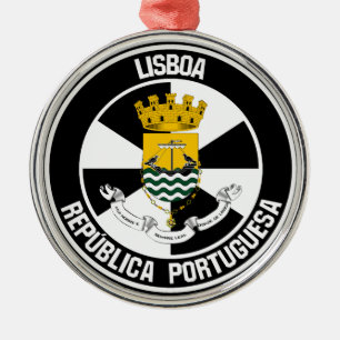 Adorno Metálico Lisboa Round Emblem