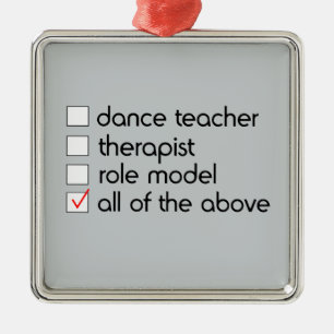 Adorno Metálico Lista de control del profesor de la danza