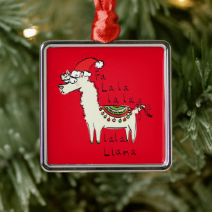 Adorno Metálico Llama a cute graciosos Navidades niños de vacacion